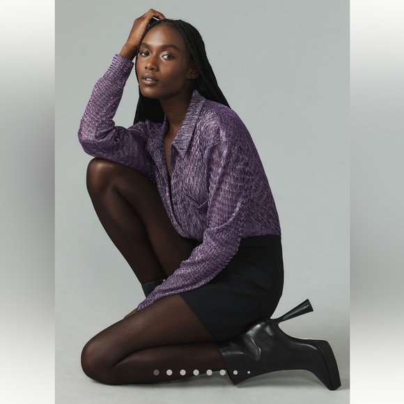 Pilcro Metallic Button-down #NWT - Picture 5 of 6